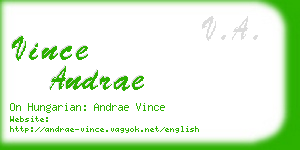 vince andrae business card
